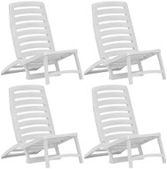 Dětské skládací plážové židle 4 ks plastové bílé 45624 - Záhradná stolička