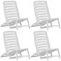 Children&#39; s folding beach chairs 4 pcs plastic white 45624 - Garden Chair