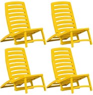 Children&#39; s folding beach chairs 4 pcs plastic yellow 45625 - Garden Chair