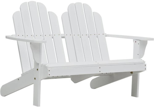 Two-seater garden chair Adirondack wood white 47228 - Garden Armchair - Main image