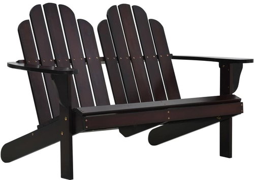 Two-seater garden chair Adirondack wood brown 47230 - Garden Armchair - Main image
