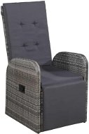 Adjustable garden chair with polyrattan gray 47677 cushion - Garden Chair