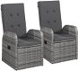 Garden Chair Adjustable garden chairs 2 pcs with polyrattan gray 47676 cushions - Zahradní křeslo
