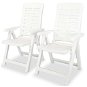 Adjustable garden chairs 2 pcs plastic white 274795 - Garden Chair