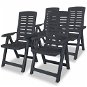 Adjustable Garden Chairs 4 pcs Plastic Anthracite 274812 - Garden Chair