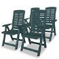 Adjustable Garden Chairs 4 pcs Plastic Green 275069 - Garden Chair