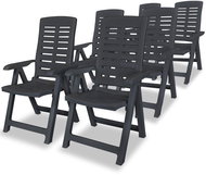 Adjustable garden chairs 6 pcs plastic anthracite 275072 - Garden Armchair