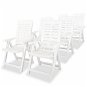Adjustable Garden Chairs 6 pcs Plastic White 274797 - Garden Chair