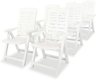 Adjustable garden chairs 6 pcs plastic white 275068 - Garden Armchair