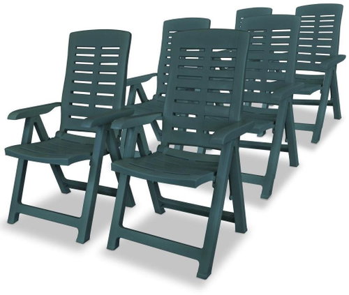 Adjustable garden chairs 6 pcs plastic green 275070 - Garden Armchair - Main image