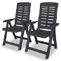 Adjustable garden chairs 2 pcs plastic anthracite 43897 - Garden Chair