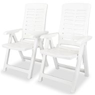 Adjustable garden chairs 2 pcs plastic white 43895 - Garden Chair