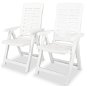 Adjustable garden chairs 2 pcs plastic white 43895 - Garden Chair