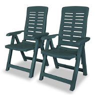 Adjustable garden chairs 2 pcs plastic green 43896 - Garden Chair