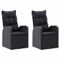 Adjustable Garden Chairs 2 pcs with Cushions Polyrattan Black 46065 - Garden Chair