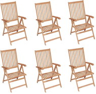 Adjustable garden chairs 6 pcs solid teak 3065526 - Garden Chair