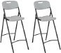 Folding bar stools 2 pcs HDPE and white steel 44561 - Garden Chair