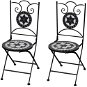 Skladacie bistro stoličky 2 ks keramické čierne a biele 41533 - Záhradná stolička