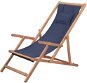 Garden Chair Folding Beach Chair Fabric and Wooden Frame Blue 43996 - Zahradní křeslo