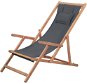Folding beach chair fabric and wooden frame gray 43997 - Garden Chair