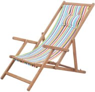 Garden Chair Folding beach chair fabric and wooden frame multicoloured 43998 - Zahradní křeslo