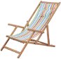 Folding beach chair fabric and wooden frame multicoloured 43998 - Garden Chair