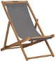 Folding beach chair solid teak gray 47415 - Garden Chair