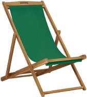 Folding Beach Chair Solid Teak Green 47416 - Garden Chair