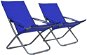 Skladacie plážové stoličky 2 ks textil modré 47902 - Záhradná stolička