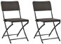 Folding garden chairs 2 pcs HDPE and brown steel 44551 - Garden Chair