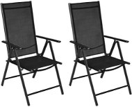 Folding garden chairs 2 pcs aluminum and textile black 41730 - Garden Chair