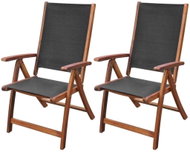 Folding Garden Chairs 2 Pcs Solid Acacia and Fabric 41747 - Garden Chair