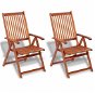 Folding garden chairs 2 pcs solid acacia brown 41820 - Garden Chair