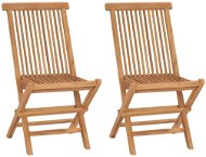 Folding garden chairs 2 pcs solid teak 41993 - Garden Chair