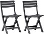Folding garden chairs 2 pcs plastic anthracite 48787 - Garden Chair