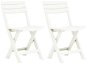 Folding garden chairs 2 pcs plastic white 48786 - Garden Chair