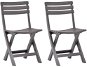 Folding garden chairs 2 pcs plastic mocha 48788 - Garden Chair