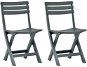 Folding garden chairs 2 pcs plastic green 48789 - Garden Chair