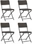 Folding Garden Chairs 4 pcs HDPE and Brown Steel 44552 - Garden Chair