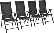 Folding Garden Chairs 4 pcs Aluminium and Textile Black 41731 - Garden Chair