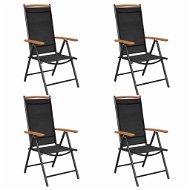 Folding Garden Chairs 4 pcs Aluminium and Textile Black 41733 - Garden Chair