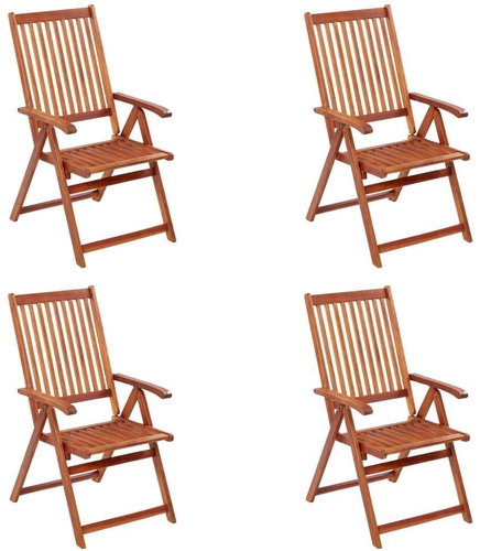 Folding garden chairs 4 pcs solid acacia wood 3065515 - Garden Chair - Main image