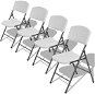 Folding Garden Chairs 4 pcs Steel and HDPE White 42458 - Garden Chair