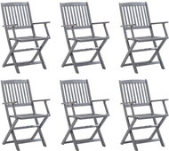 Folding garden chairs 6 pcs solid acacia wood 3065519 - Garden Chair