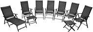 Folding Garden Chairs 9 pcs Aluminium Black 41738 - Garden Chair