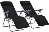 Folding garden chairs with cushions 2 pcs black 44319 - Garden Chair