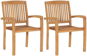 Garden Chair Stackable Garden Dining Chairs 2 pcs Solid Teak Wood 49387 - Zahradní židle