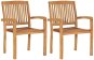 Zahradní židle Stohovatelné zahradní jídelní židle 2 ks masivní teakové dřevo 49387 - Zahradní židle