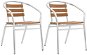 Stackable Garden Chairs 2 pcs Aluminium and WPC Silver 44793 - Garden Chair