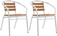 Stackable Garden Chairs 2 pcs Aluminium and WPC Silver 48711 - Garden Chair